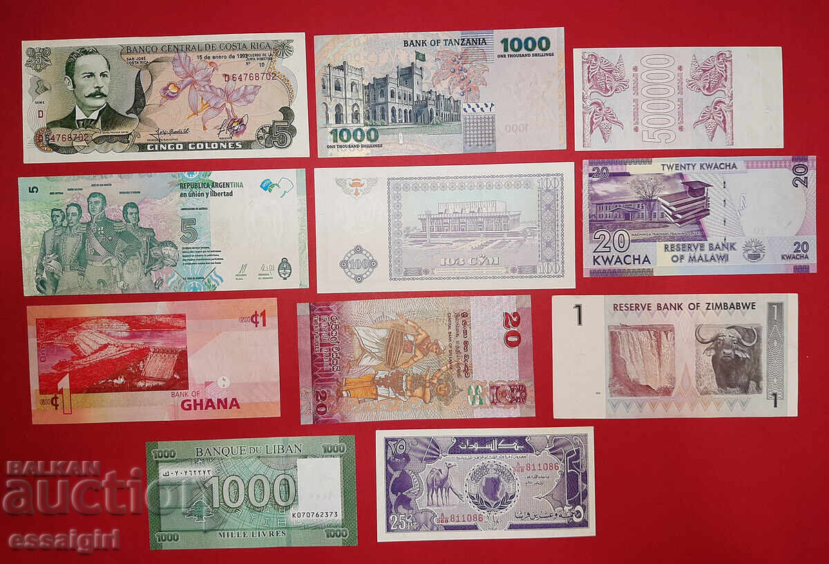 LOT OF 11 UNCIRCULATED BANKNOTES FROM THE WORLD - 5