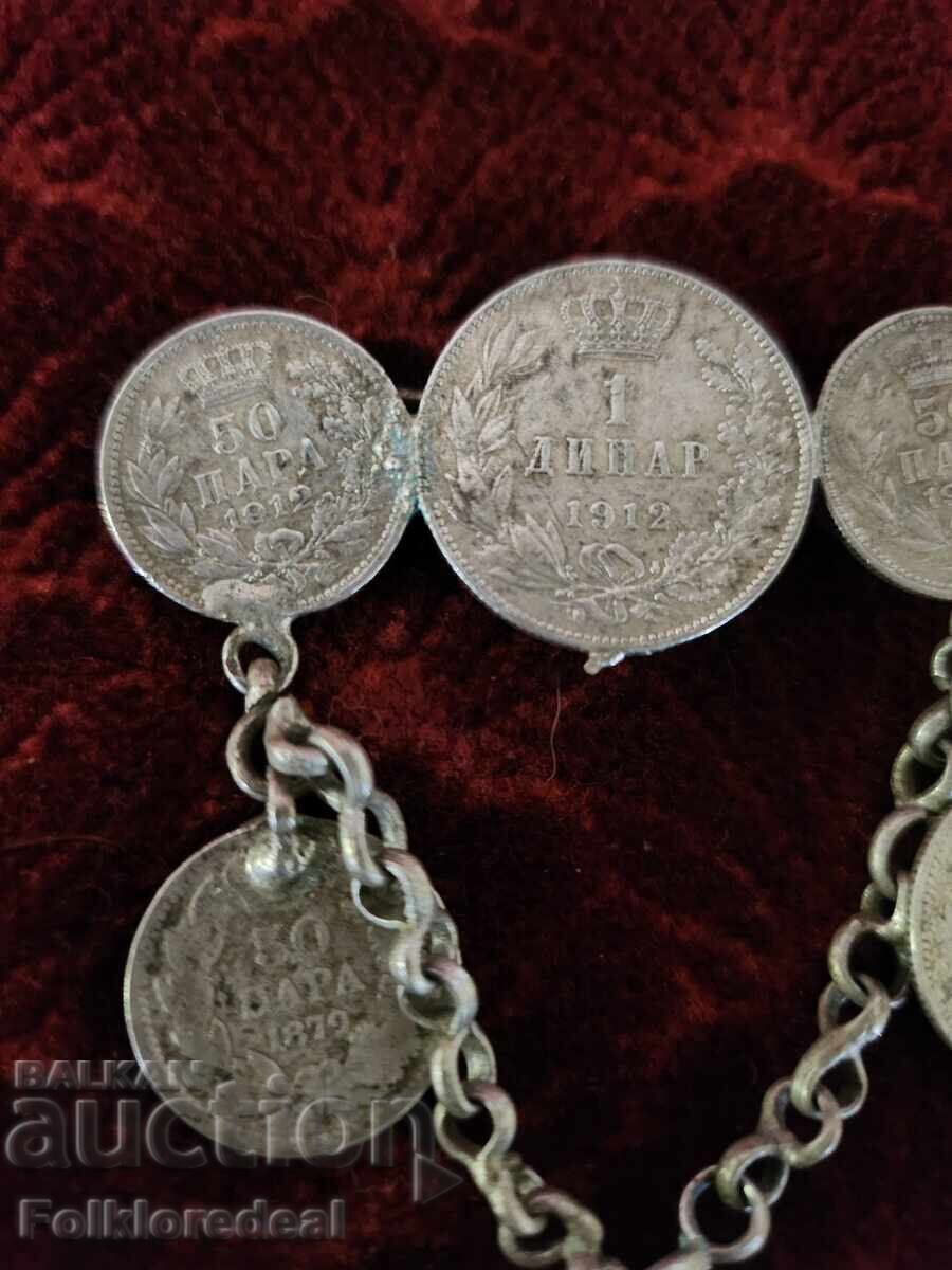 Broșă cu monede, bijuterie pentru costume populare din Bitola și Prilep cu preț € 76.69 | 149.99 BGN