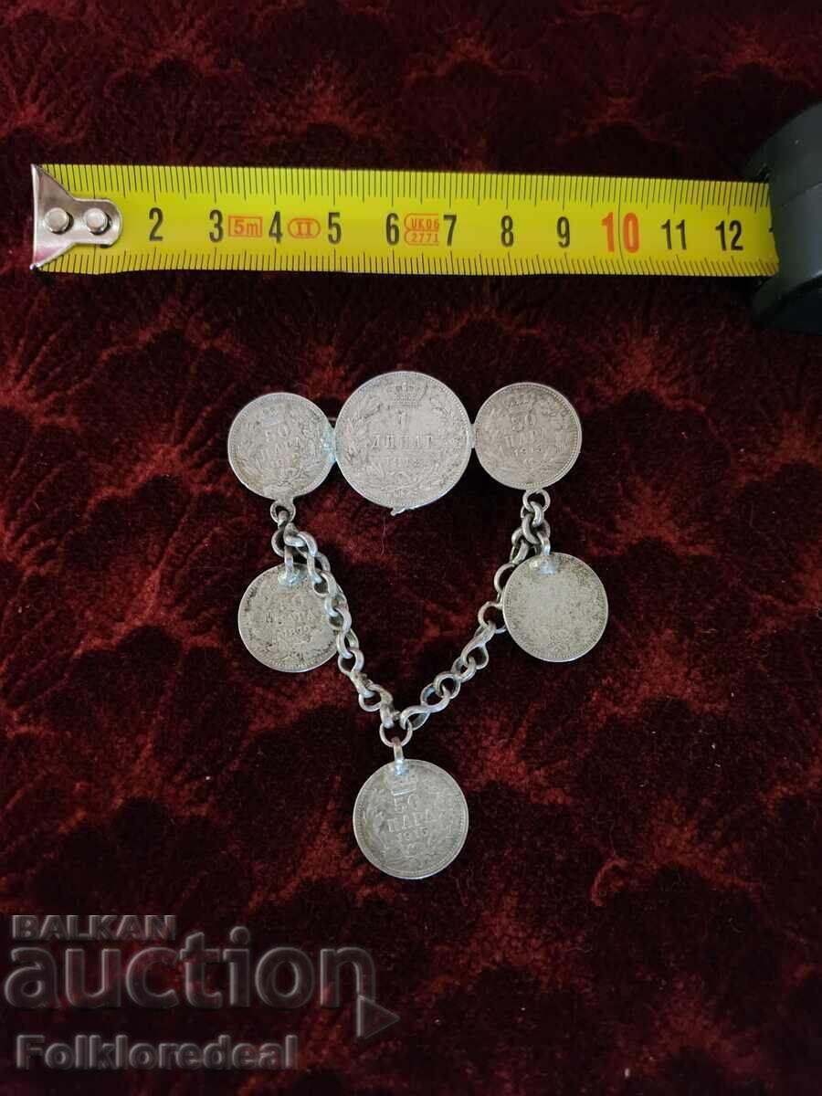 Broșă cu monede, bijuterie pentru costume populare din Bitola și Prilep - 7
