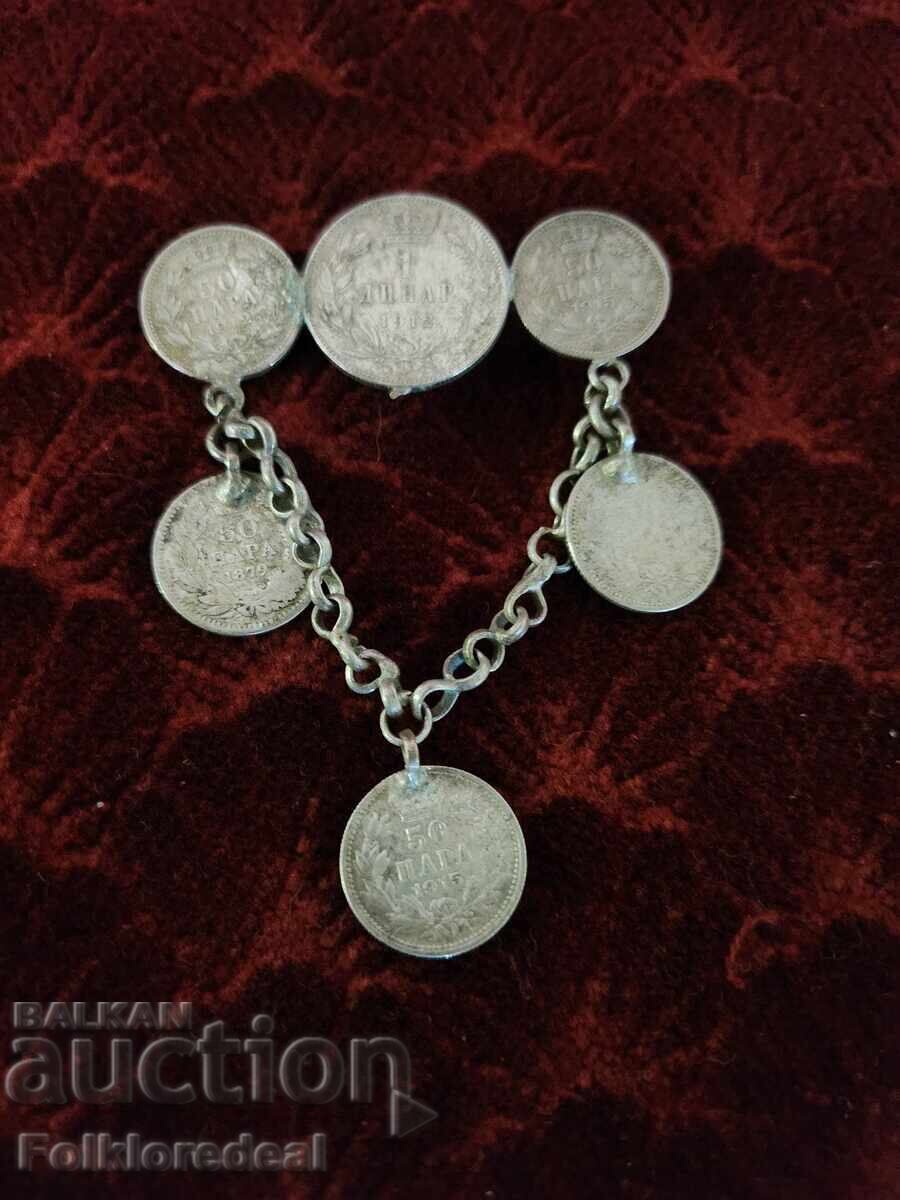 Brooch with coins, jewelry for costumes from Bitola and Prilep region Brooch with coins, jewelry for costumes from Bitola and Prilep region