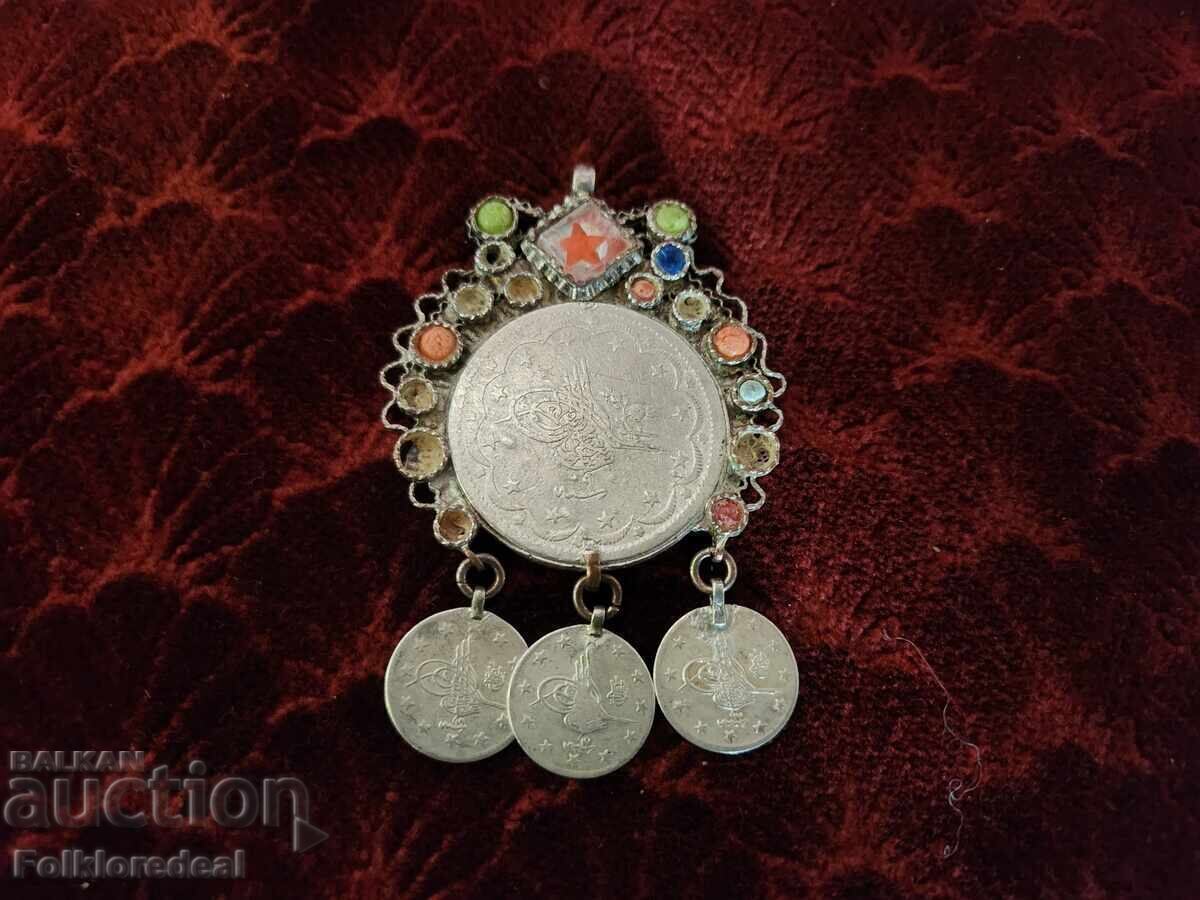 Amulet otoman de argint, amuletă antică autentică - 5