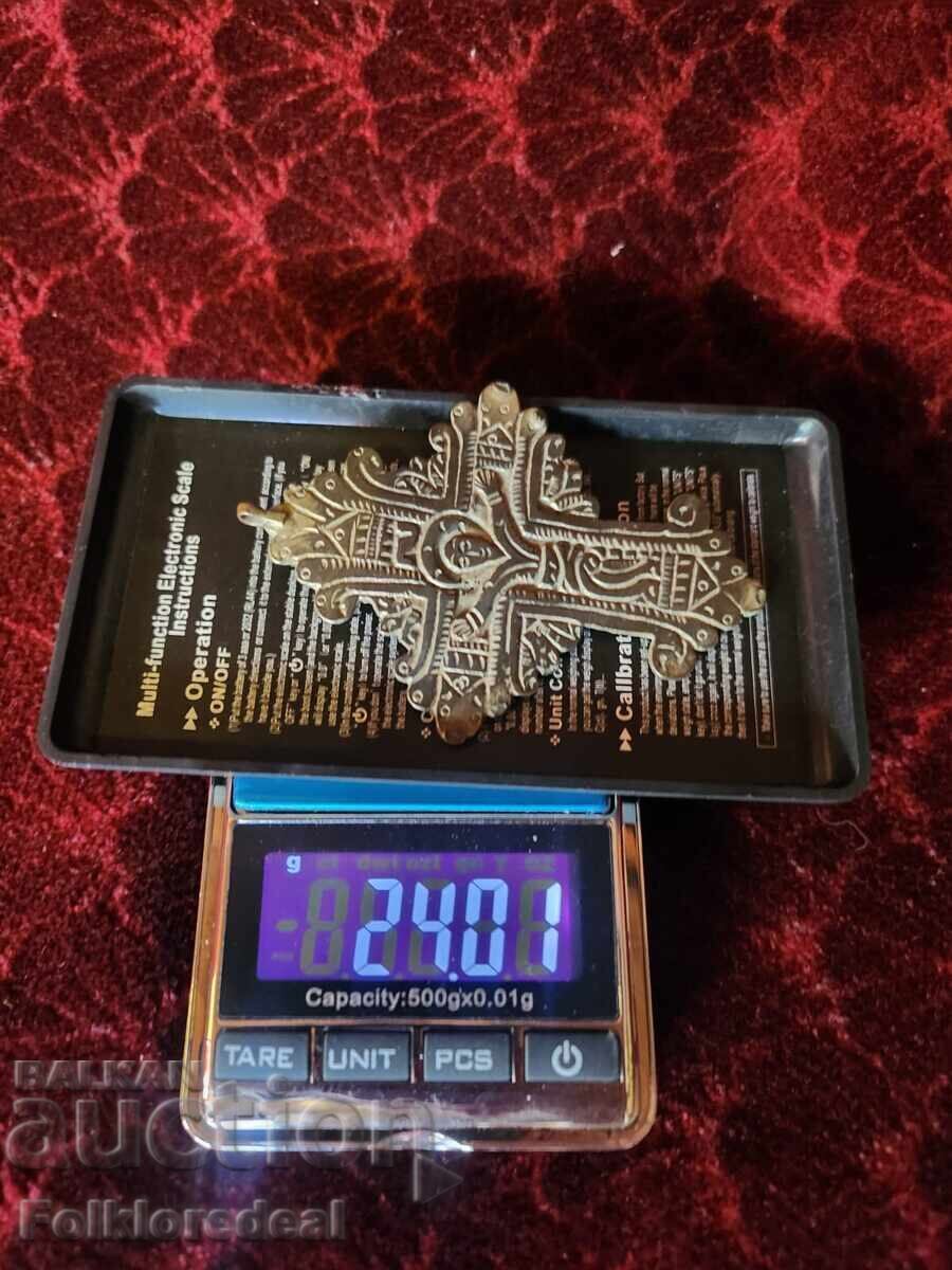 Srebren rachno izraboten krst za nosii od Bitolsko pole - 5