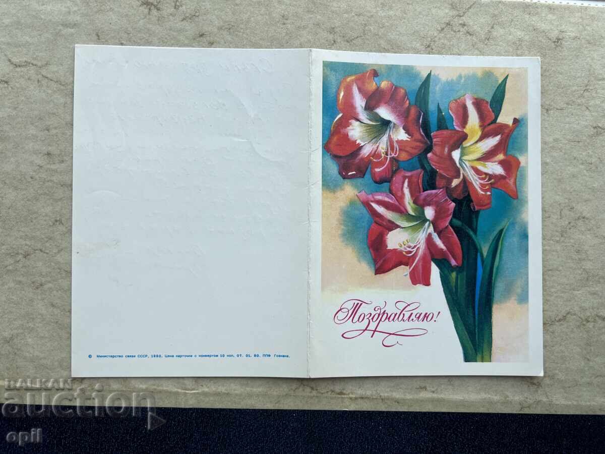 Old Postcard - USSR - Congratulations!