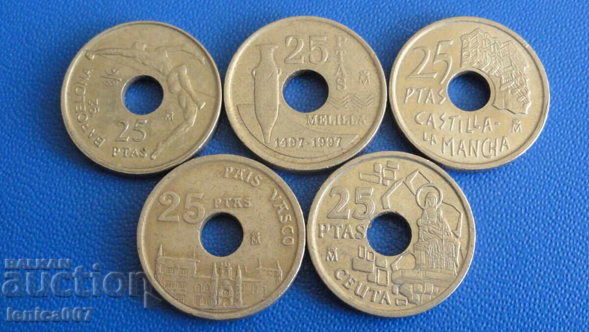 Доставка на Испания - 25 песети (5 броя) Доставка на Испания - 25 песети (5 броя)