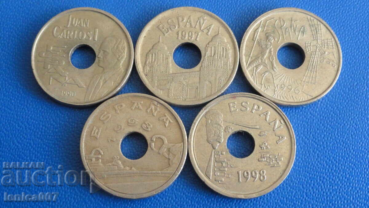 Испания - 25 песети (5 броя) - 5 Испания - 25 песети (5 броя) - 5