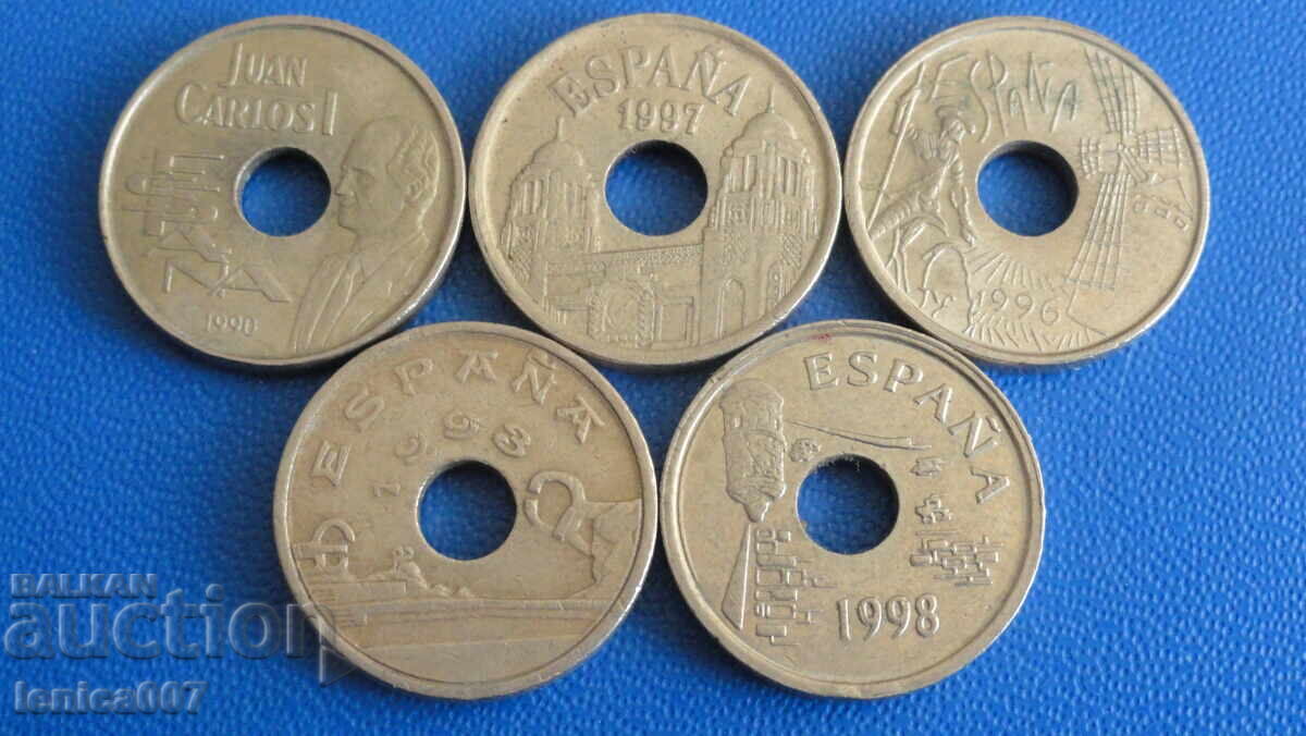 Испания - 25 песети (5 броя) Испания - 25 песети (5 броя)