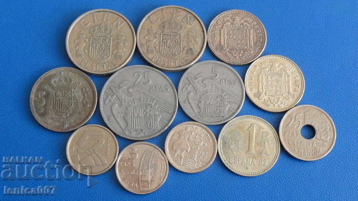 Auction  Spain - Coins (12 pieces)