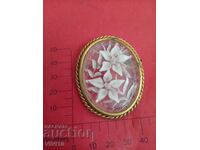 Antique brooch, France, flowers