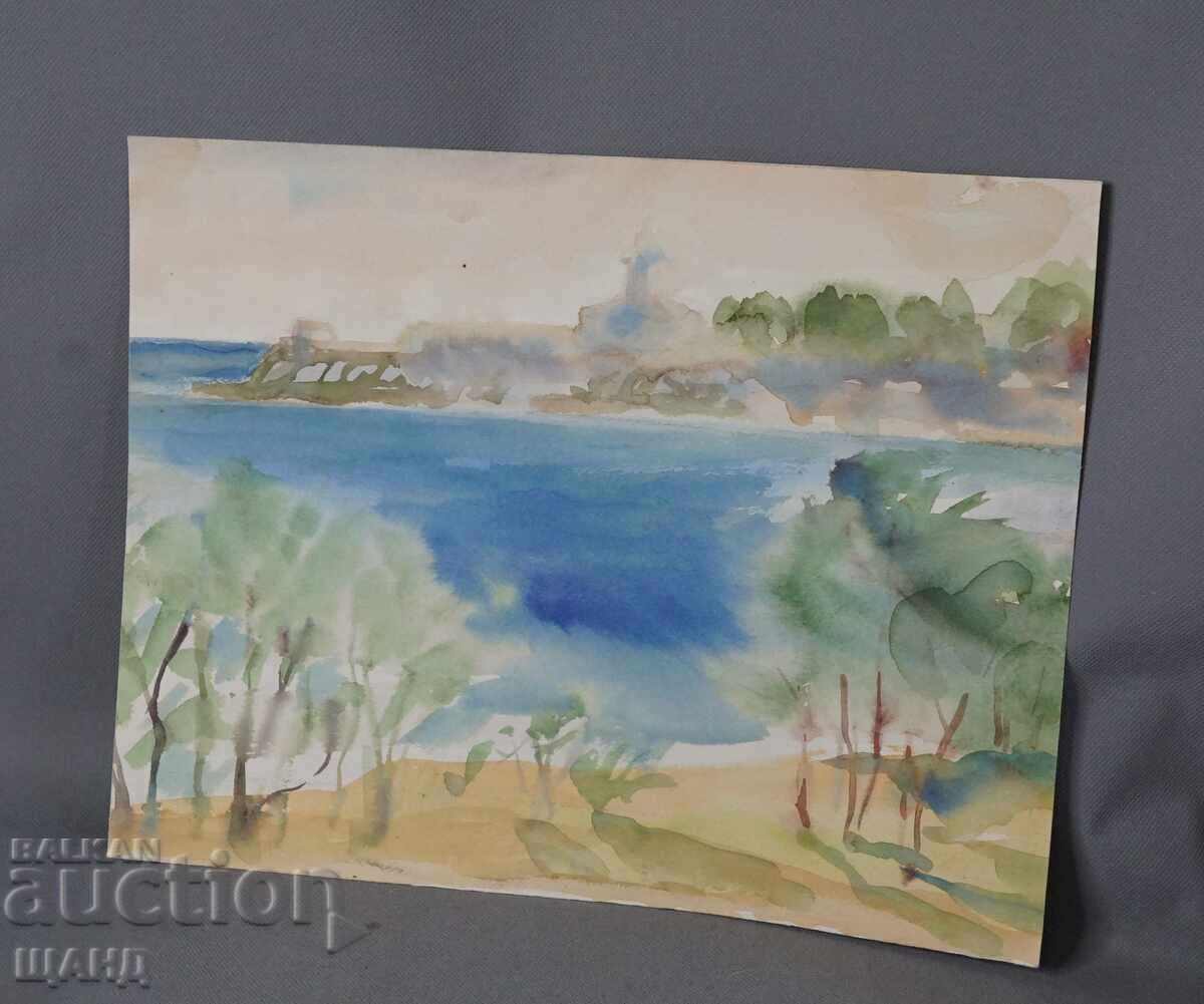 Old Master's drawing watercolor painting seascape