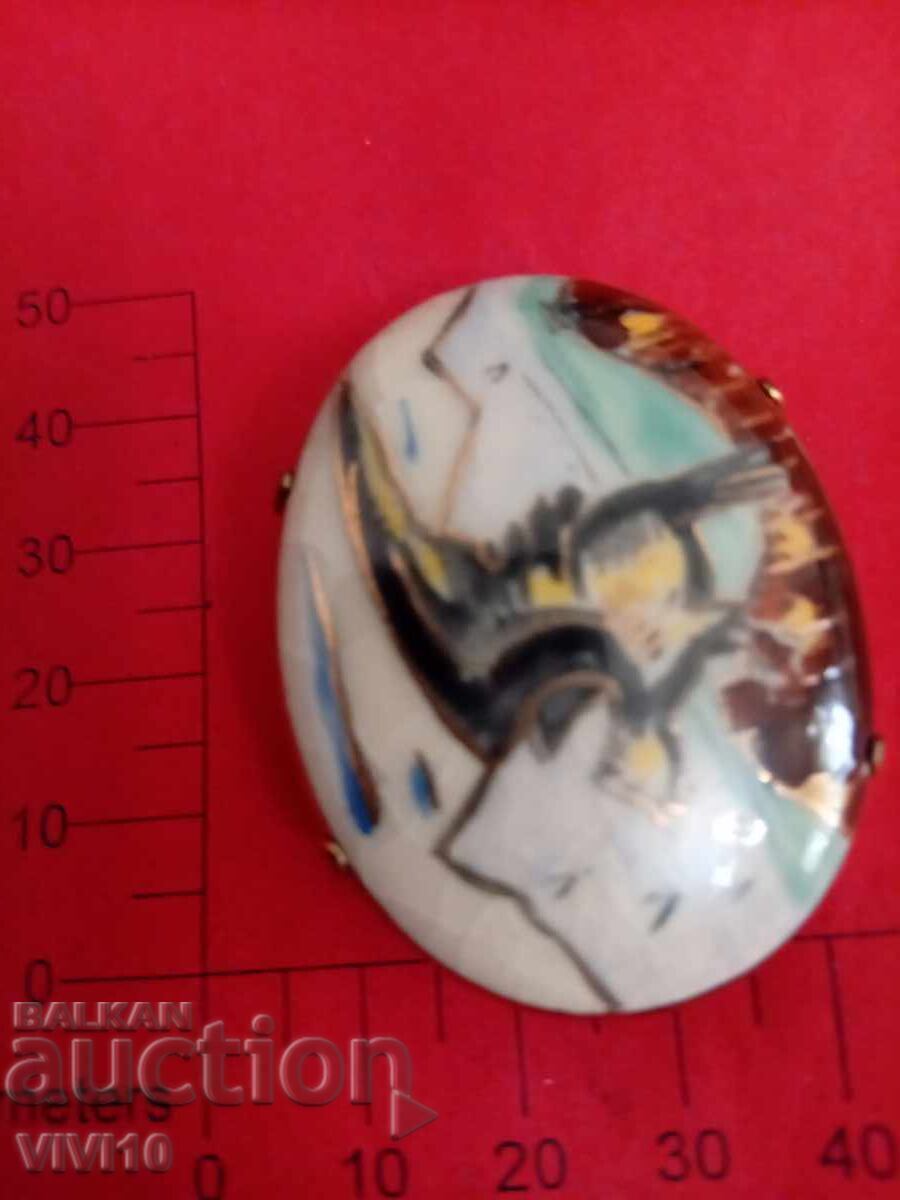 Broșă veche, porțelan Franța Broșă veche, porțelan Franța