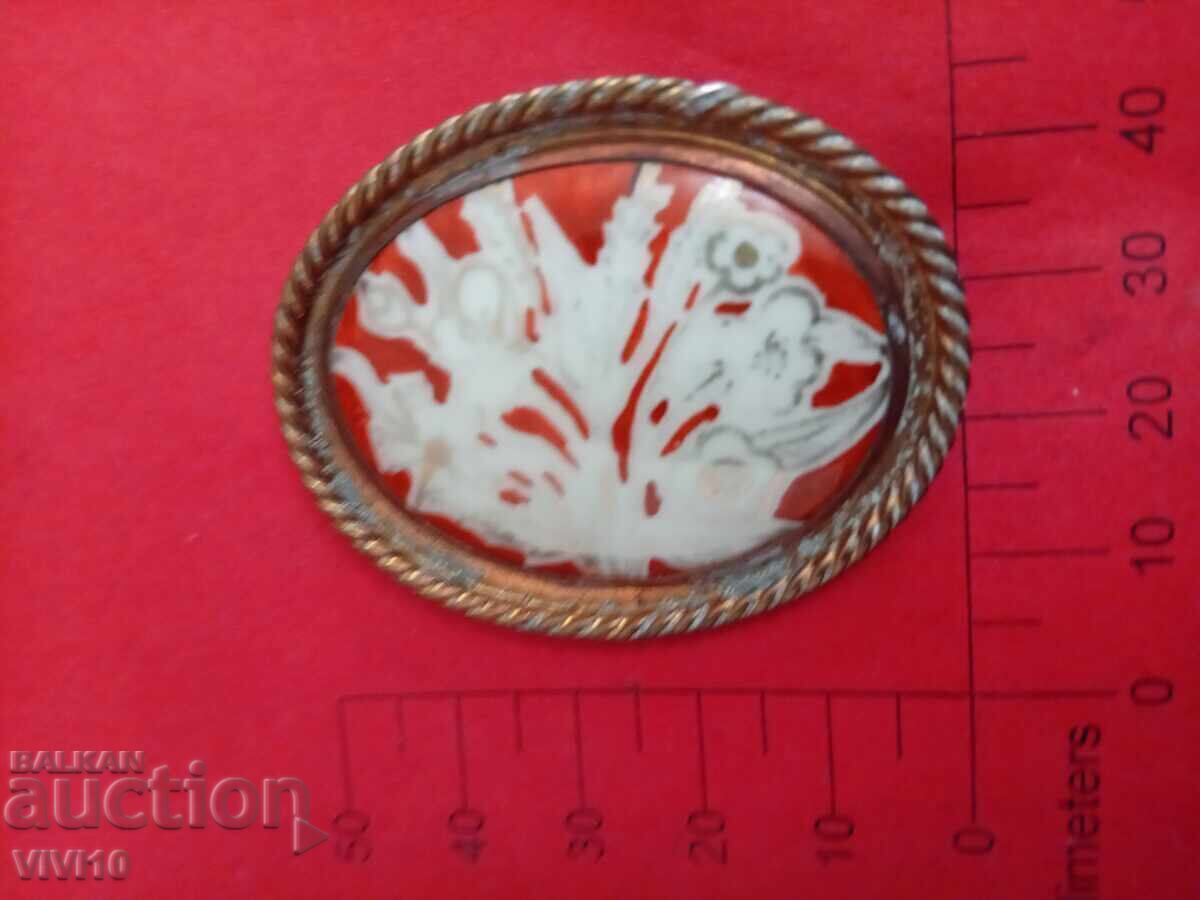 Antique Porcelain Brooch France