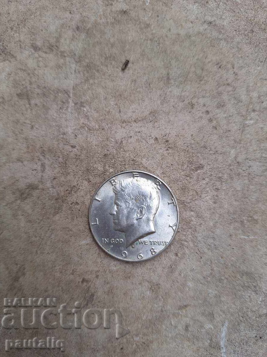 Jumătate de dolar 1968 Argint SUA Jumătate de dolar 1968 Argint SUA
