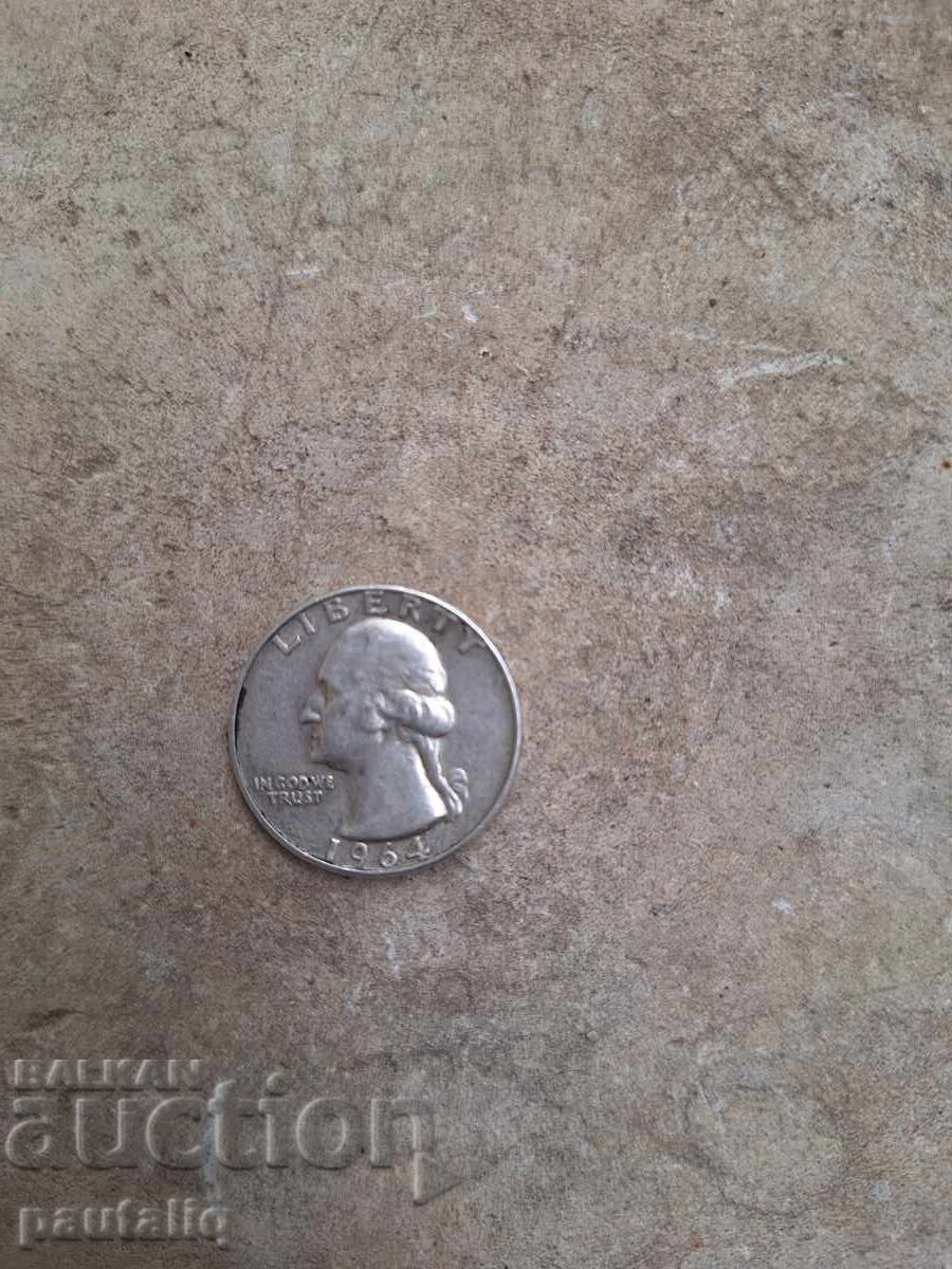 25 Cents 1964 USA Silver 25 Cents 1964 USA Silver