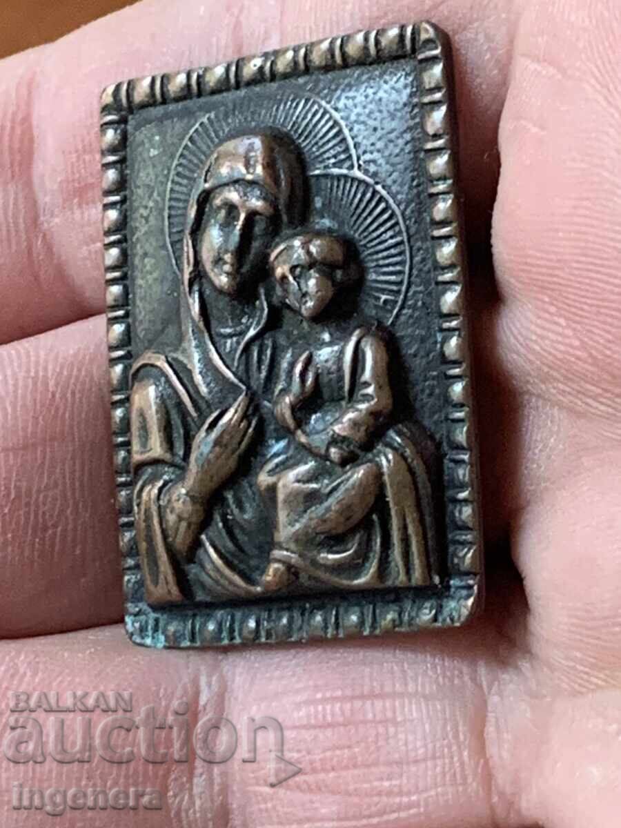 ICONĂ MINI METAL ȘTAMPĂ BOGORODIȚA CU PRUNCUL cu preț 28.00 BGN | € 14.32 ICONĂ MINI METAL ȘTAMPĂ BOGORODIȚA CU PRUNCUL cu preț 28.00 BGN | € 14.32