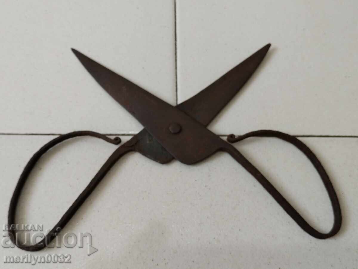 Old forged scissors, knife, wrought iron scissors - 5