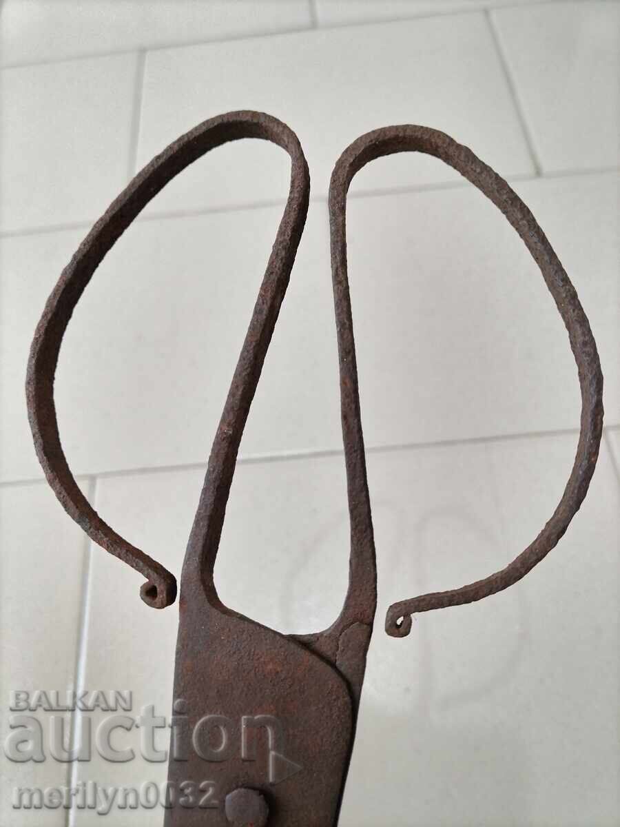 Old forged scissors, knife, wrought iron scissors - 7