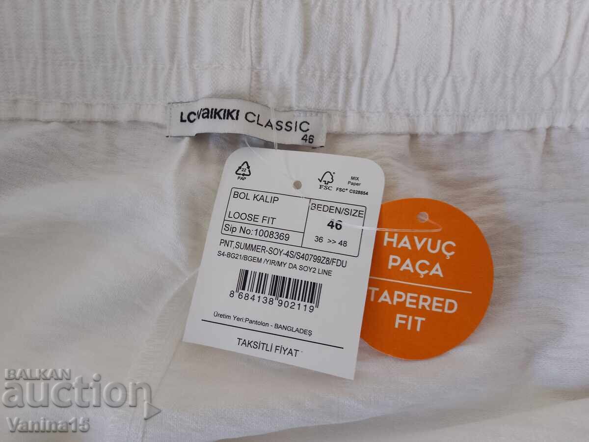 LC Waikiki pantaloni albi de vară noi 46 - 7 LC Waikiki pantaloni albi de vară noi 46 - 7
