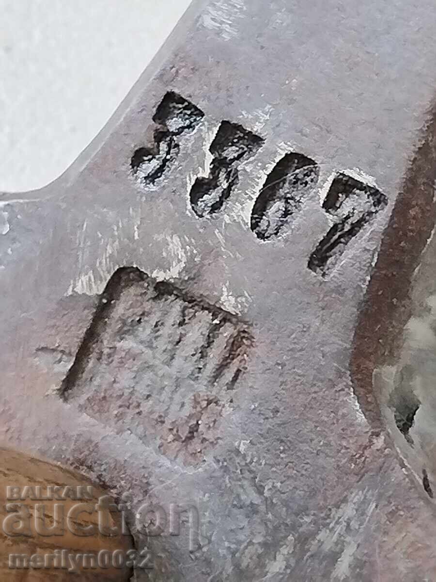 Παλιό σφυρί για τοποθέτηση πλακών, πλάκες με νούμερο και σφραγίδα - 5