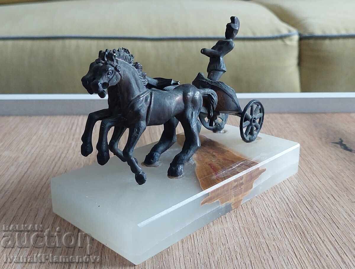 Souvenir chariot brass on marble for connoisseurs with price 34.00 BGN | € 17.38