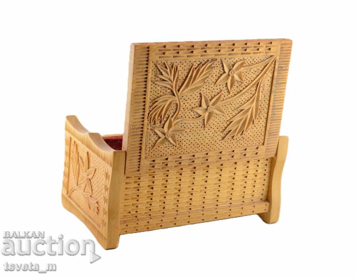 Ξύλινο κουτί σεντούκι ξυλόγλυπτο χειροποίητο - 6