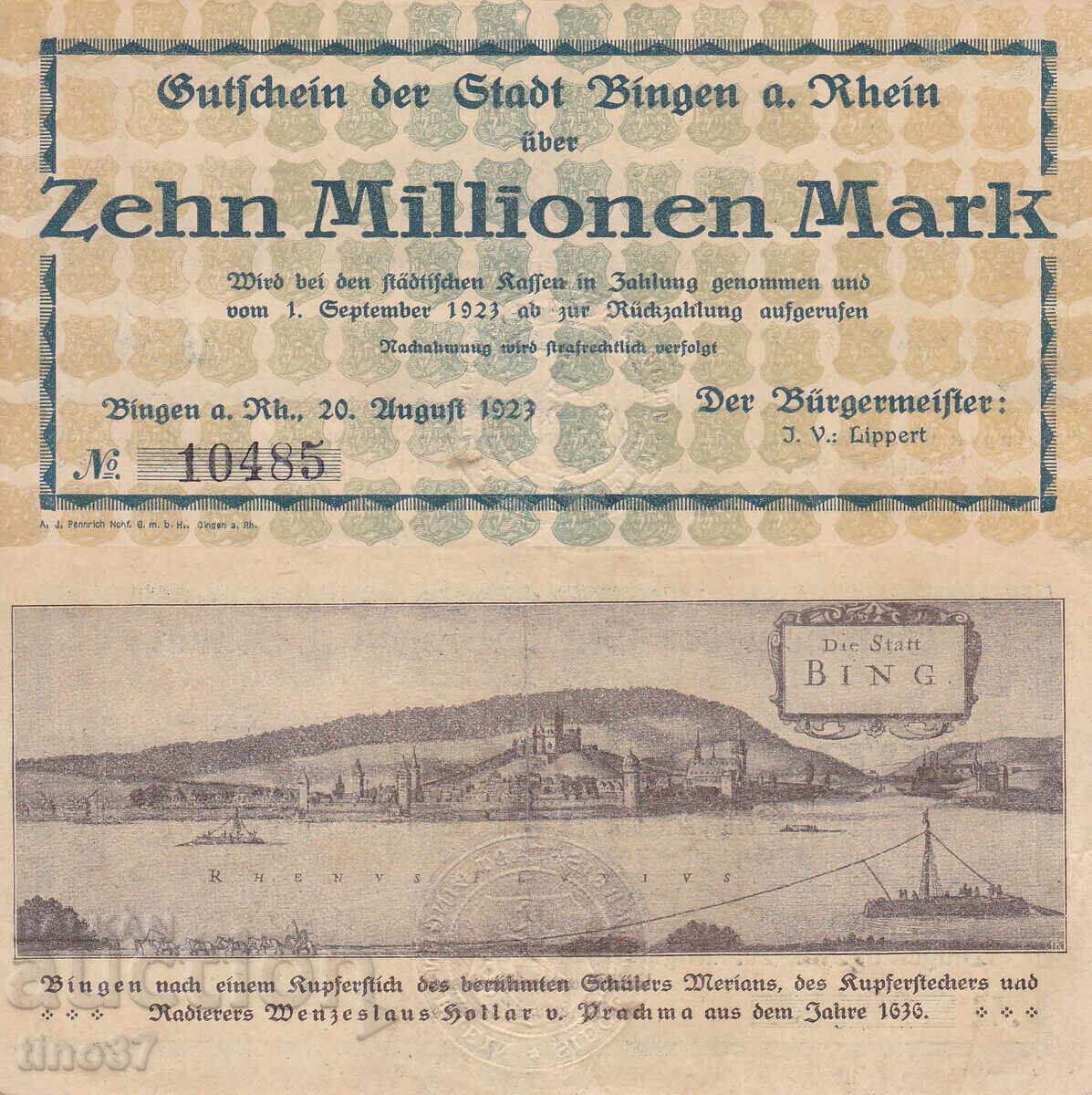 tino37- GERMANY - 10000000 MARKS - 1923- VF