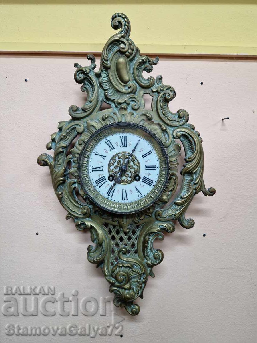 Rare Antique French Bronze Clock Japy Freres 1870