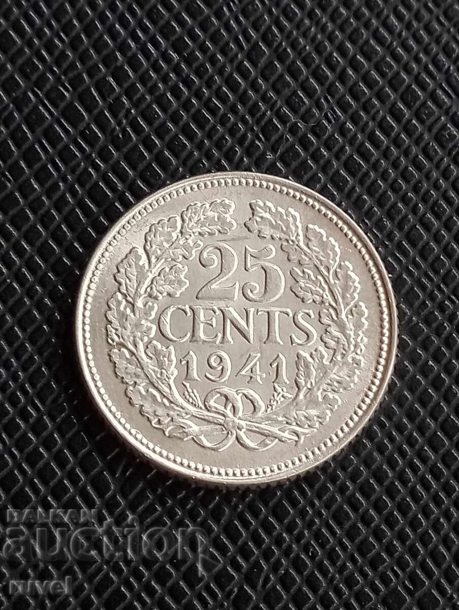 Нидерландия, 25 цента 1941 г.