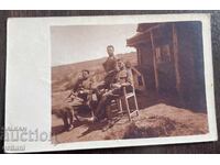 4960 Ofițeri ai Regatului Bulgariei în fața tranșeelor și adăposturilor Primul Război Mondial 1918