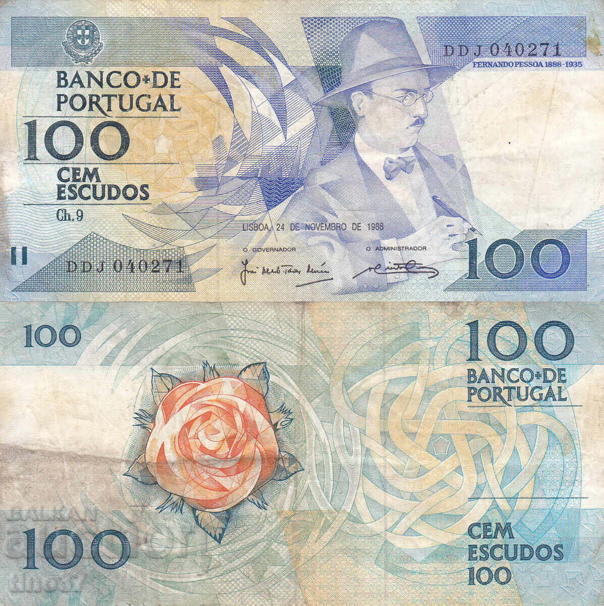 tino37- PORTUGAL - 100 ESCUDOS - 1988