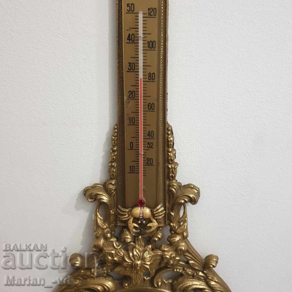 Ceas de perete din alamă masivă cu higrometru-termometru - 5