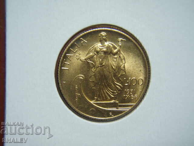 Licitație 100 Lire 1931 IX Italia (100 liri Italiya) - Unc (zlato)