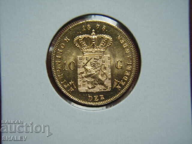 10 Gulden 1875 Olanda (Niderlandiya) /2/- AU/Unc (zlato) cu preț 1639.89 BGN | € 838.46