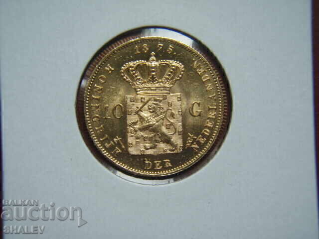 10 Γκίλντερ 1875 Ολλανδία (Niderlandiya) /2/- AU/Unc (zlato) 10 Γκίλντερ 1875 Ολλανδία (Niderlandiya) /2/- AU/Unc (zlato)