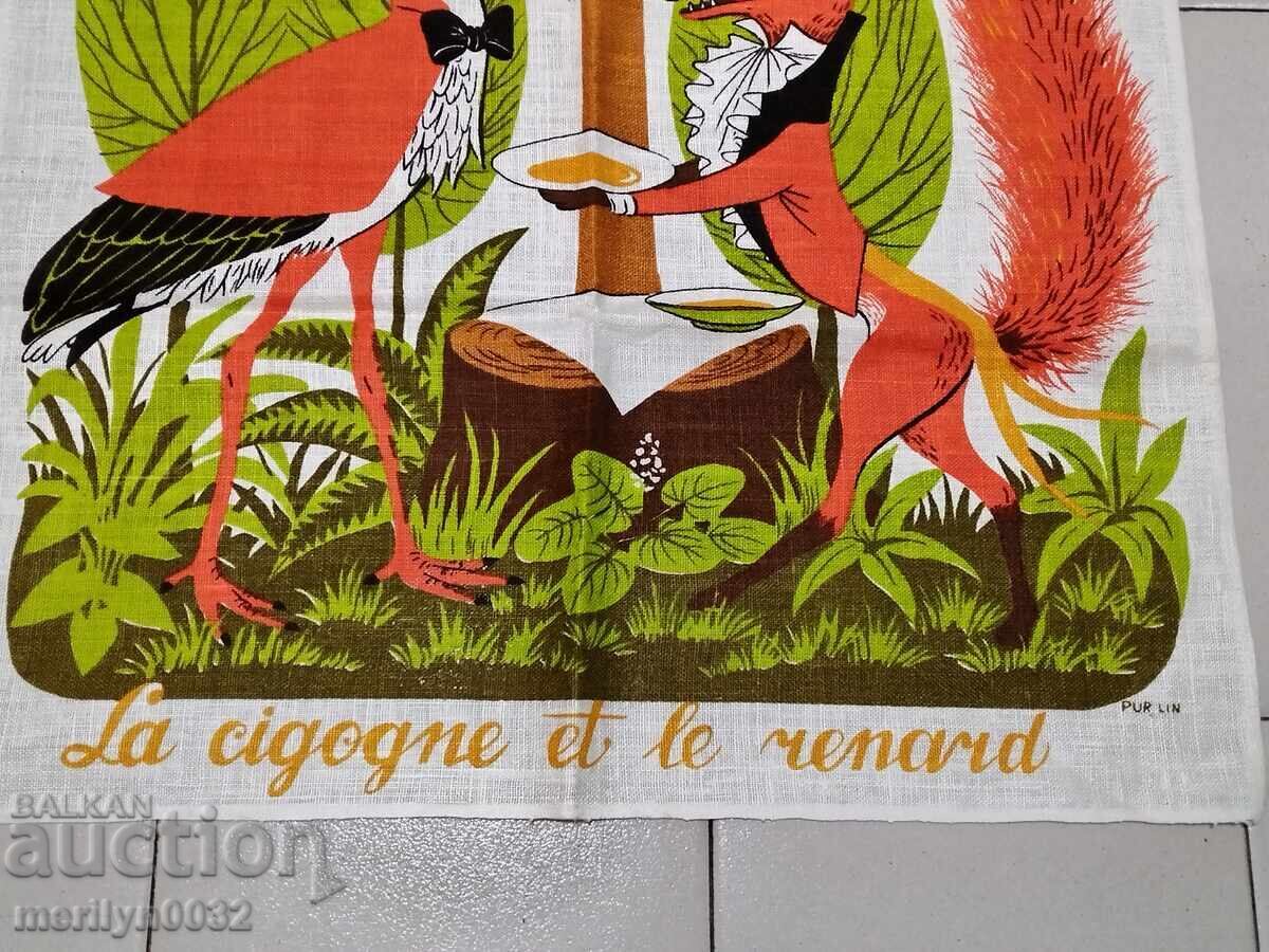 Цветен плакат на плат по баснята "Лисица и щъркел" постер с цена 77.00 лв. | € 39.37