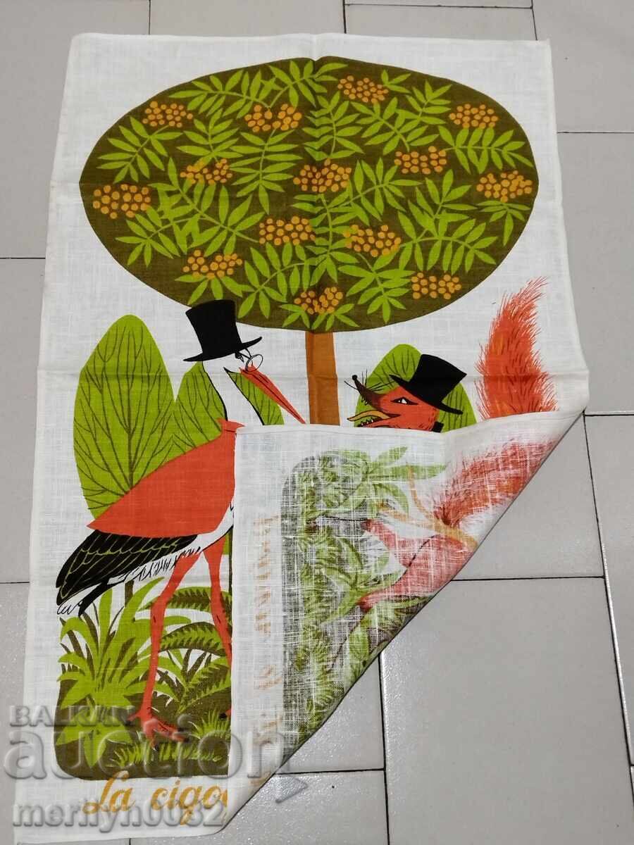 Аукцион Цветен плакат на плат по баснята "Лисица и щъркел" постер