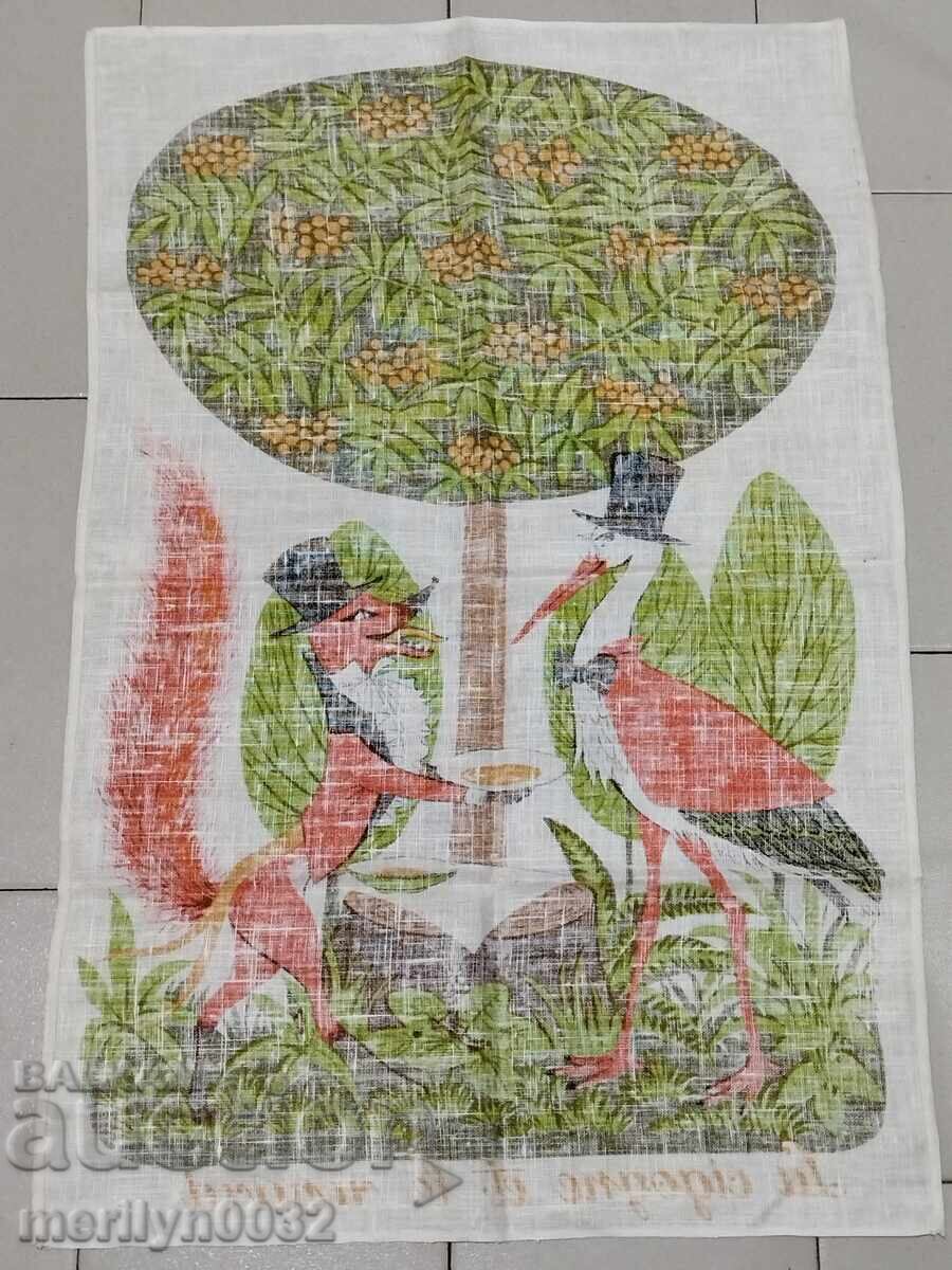 Цветен плакат на плат по баснята "Лисица и щъркел" постер - 6