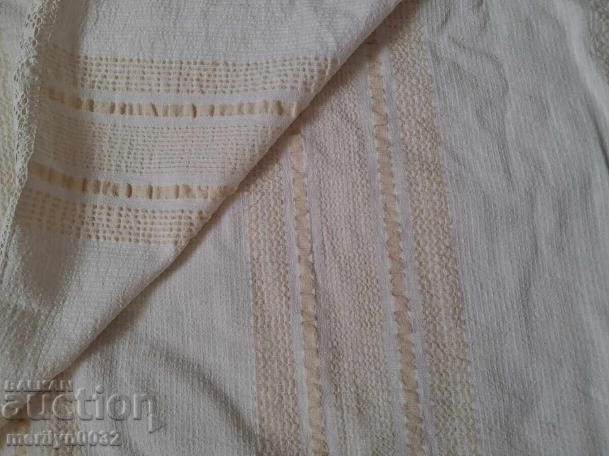 Livrarea Lenjerie de pat veche din cânepă țesută manual, model pește