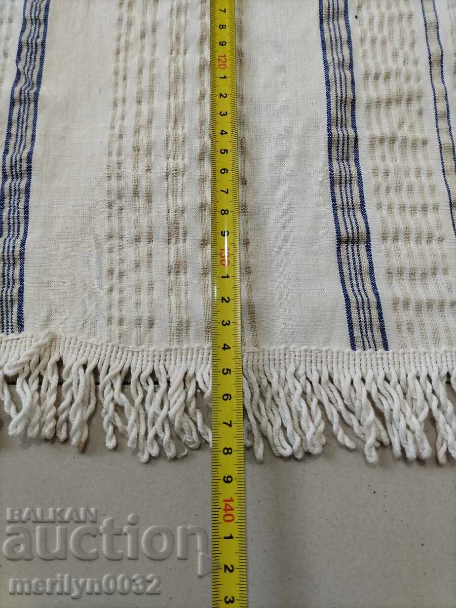 Cearșaf țesut manual vechi cu model de pește - 6