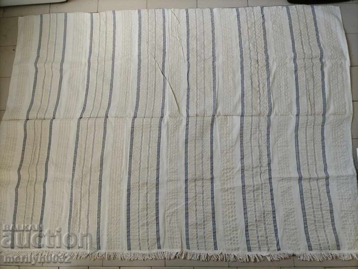 Cearșaf țesut manual vechi cu model de pește