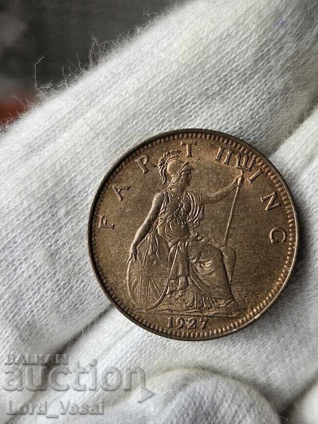 Аукцион 1 фартинг 1927-G5-4/B Fr. 607