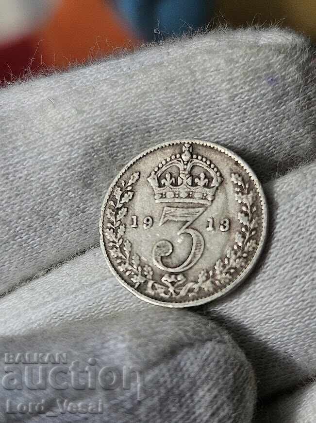 Delivery of 3 Pence 1913 - George V