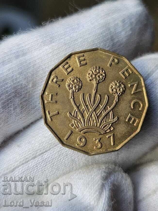 Licitație 3 pence 1937 Licitație 3 pence 1937