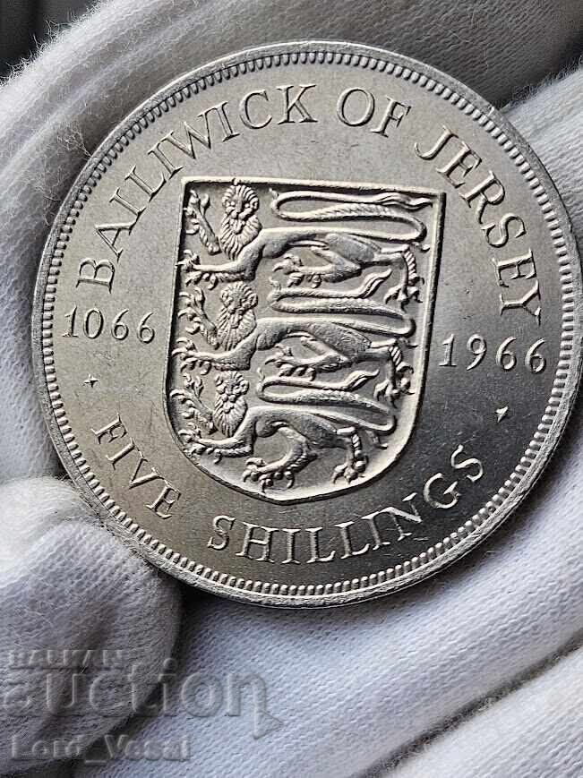 Auction  5 Shillings 1966 Jersey