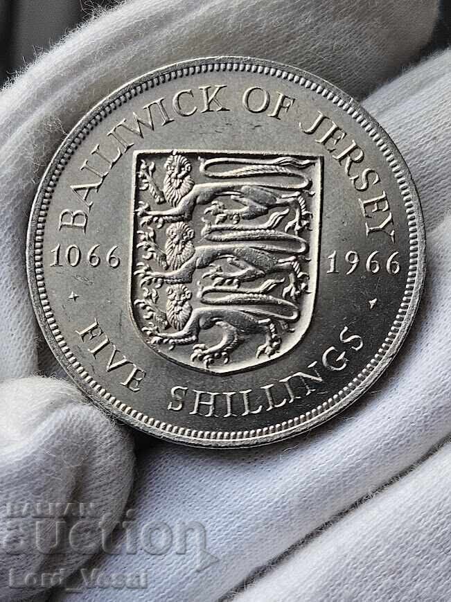 5 Shillings 1966 Jersey