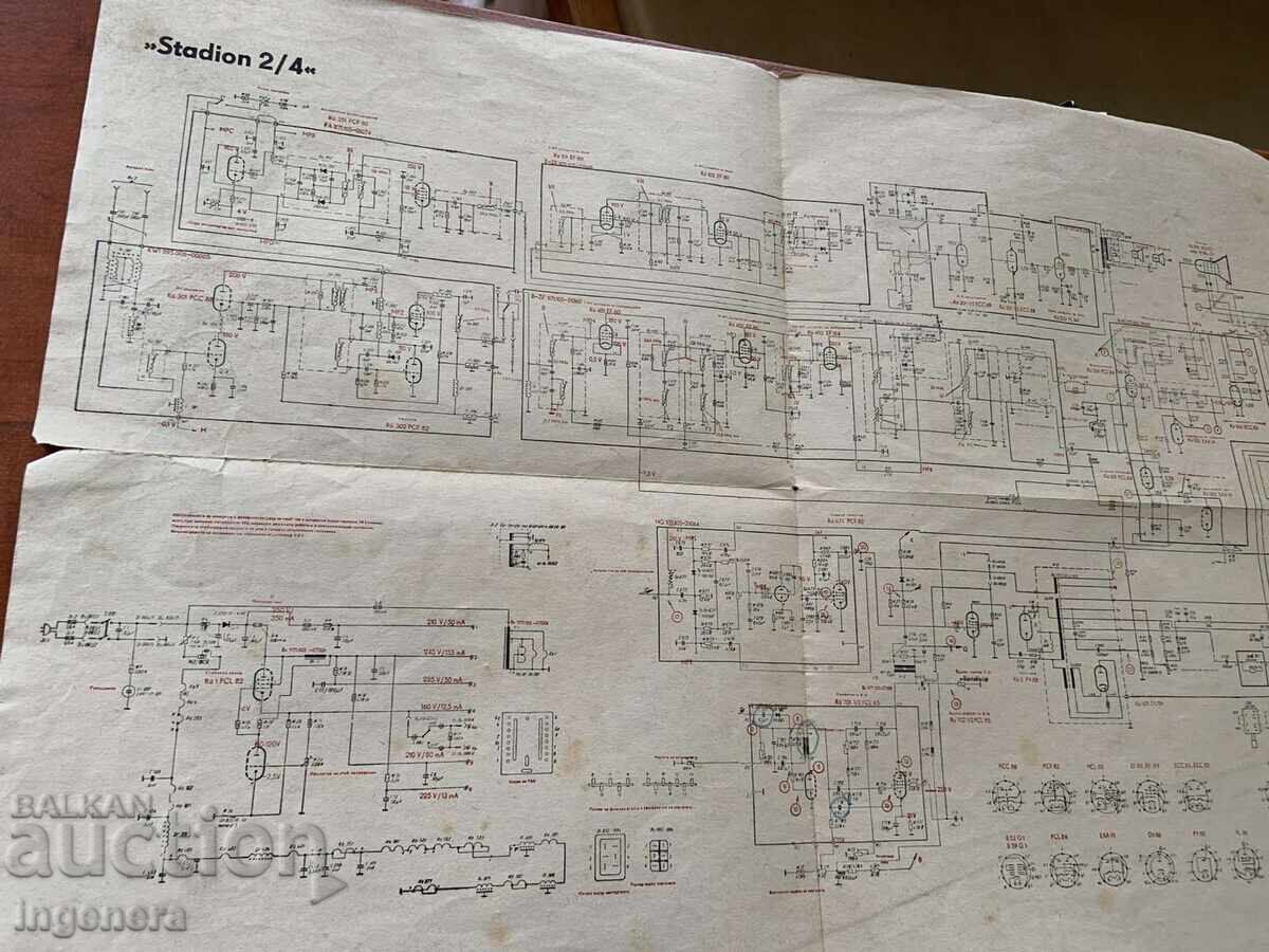 Licitație INSTRUCȚIUNI SCHEME ELECTRICE CĂRȚULIE PENTRU TELEVIZOR "STADION 2/4"-1967