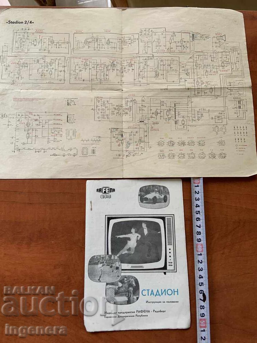 INSTRUCȚIUNI SCHEME ELECTRICE CĂRȚULIE PENTRU TELEVIZOR "STADION 2/4"-1967