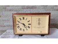 Russian table clock - Mayak with thermometer and hygrometer