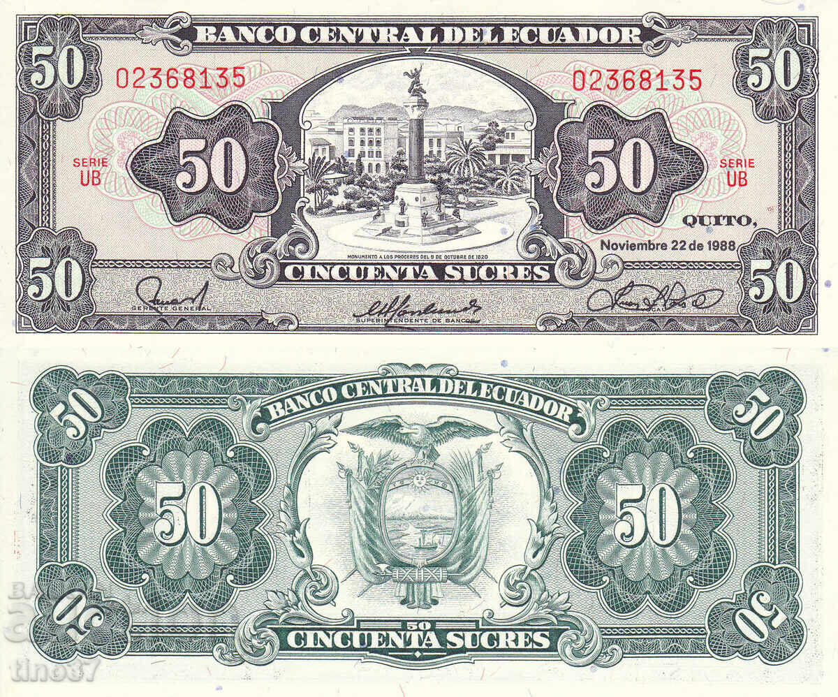 tino37- ECUADOR - 50 SUCRES - 1988 - UNC