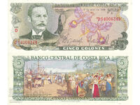 tino37- COSTA RICA - 5 COLONES - 1986 - UNC