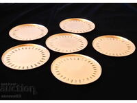 Σερβίτσιο 6 χάλκινων πιάτων, καθαρός κόκκινος χαλκός